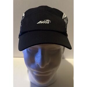 AVIA Running Jogging Hat Black Breathable Lightweight Adjustable Hook Loop Strap